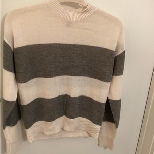 Divided women’s Sweater in Gray and Cream Stripes